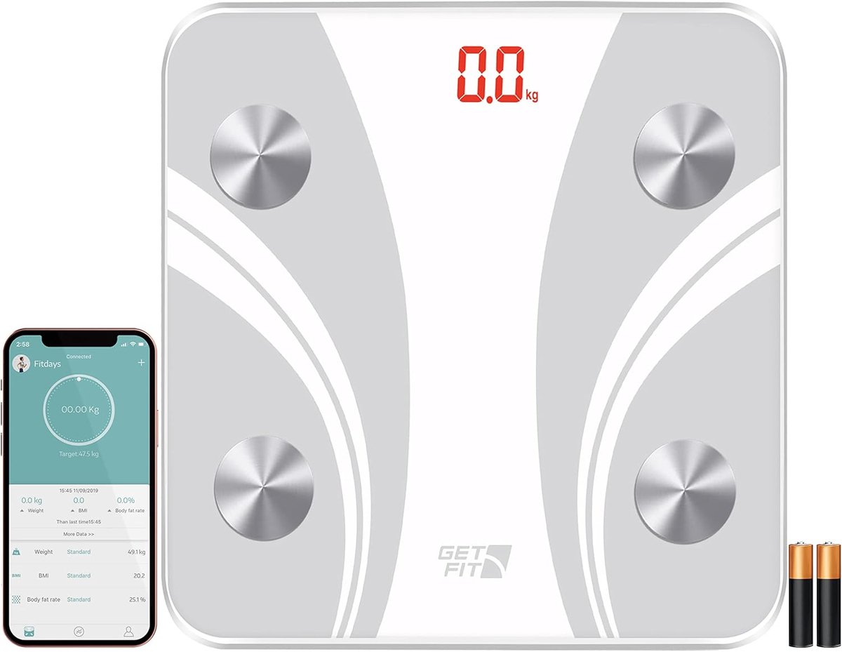 Slimme Digitale Weegschaal met Bluetooth - Voor Gewichtsverlies en Lichaamssamenstelling Aanzicht