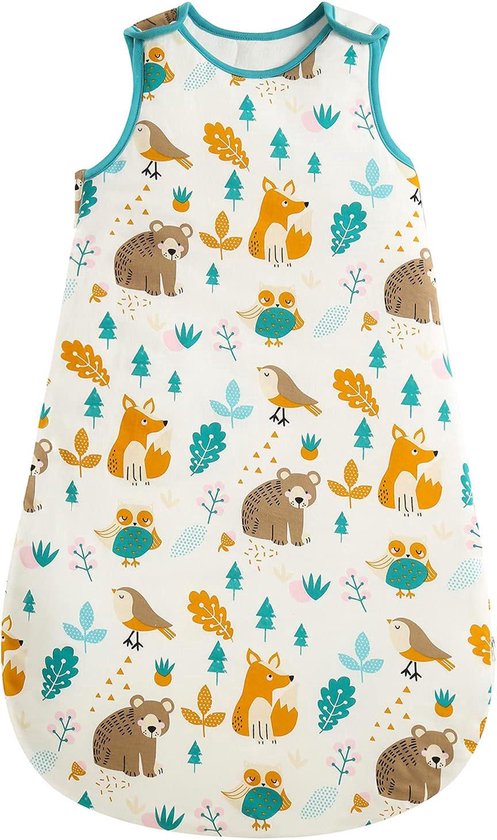 Miracle Baby Winterslaapzak voor baby's, 2,5 TOG, knuffelige slaapzak met voeten, rompertje met lange mouwen, afneembare mouwen, trappelzak, herfst, winter, lengte 94 cm, 2-4 jaar (planten