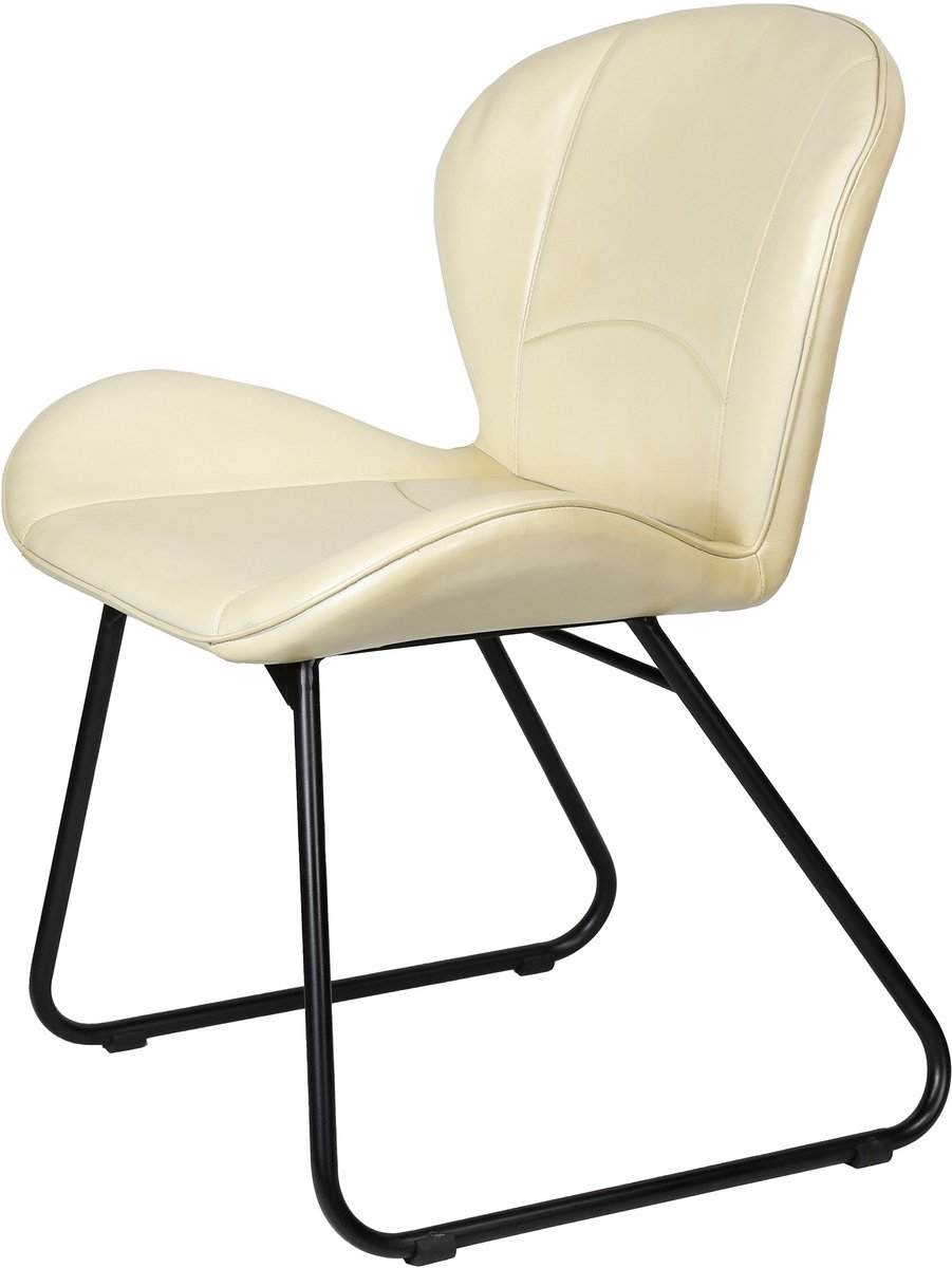 Casa Moro Moderne eetkamerstoelen van beige echt leer – comfortabele vergader- & bezoekersstoelen Lederstuhl Beige