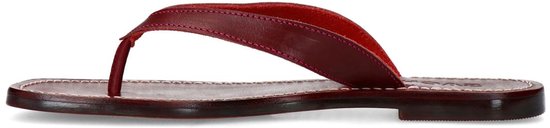 Sacha - Femme - Tongs en cuir bordeaux - Taille 42
