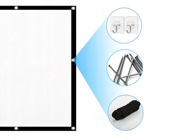 Écran de projection Vizual - Zenwire - Toile de projection - 120 pouces, 266 x 149 cm - 16:9 - Écran de projection - Toile de projection pliable - Extensible - Écran de projection