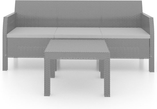 vidaXL Loungeset 2-delig - Antraciet - Rattanlook Tuinstoel - Lounge Set - Buitentijd - Relaxen - Tuinset