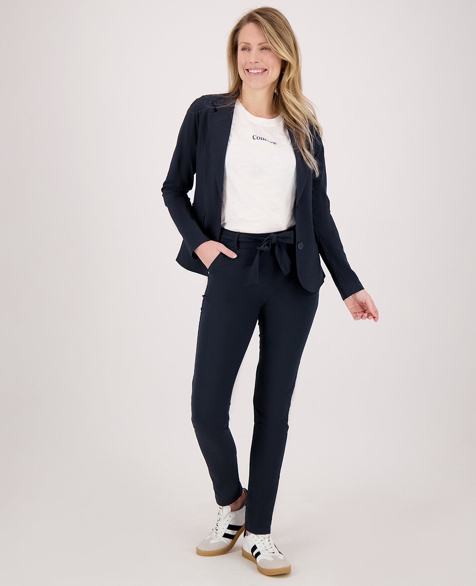 Je m'appelle Travelstof Dames Broek Slim fit Met stretch - Blauw - Maat M
