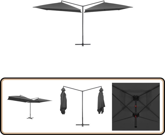 KOMFOTTEU Tiki Parasol voor strand, 200 cm, zonwering, bastparasol, knikbaar, stroparasol met nieuwe uitstraling, marktscherm voor tuin, balkon, Strogeel