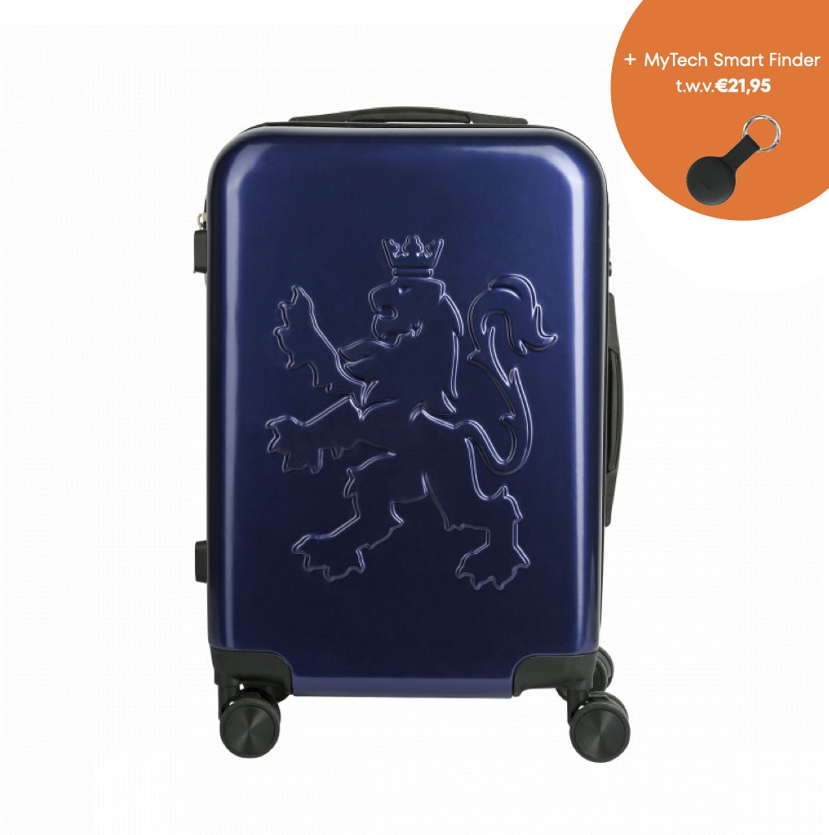 O. leo - Handbagage reiskoffer - Lichtgewicht - Combideal met MyTech Smart Finder - Blauwe trolley