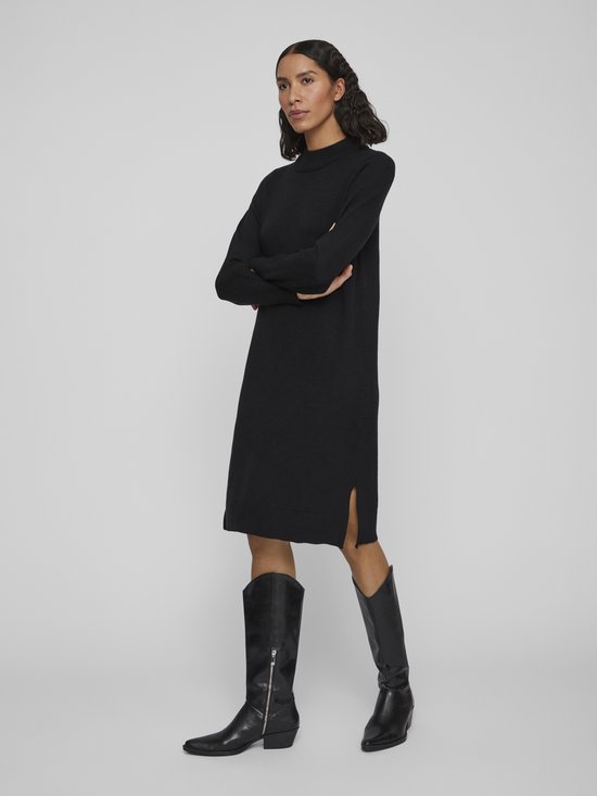 VILA VIRIL CREW NECK L/S MIDI DRESS - NOOS Dames Jurk - Maat S