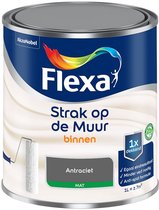 Flexa - Strak op de Muur Binnen Muurverf Mat - Antraciet - Mengverf - 1 L