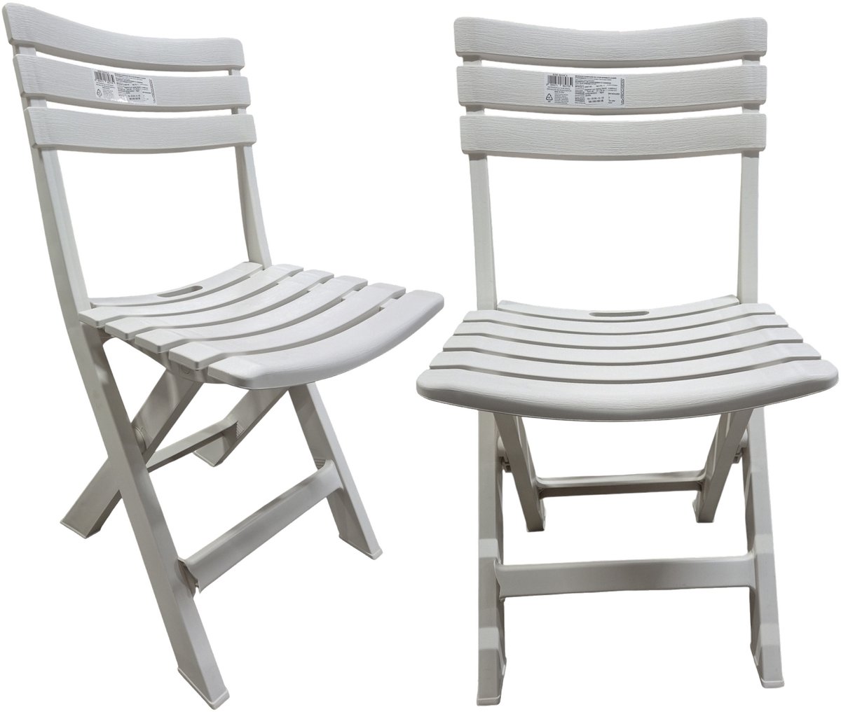 Pro Garden Progarden Klapstoel voor buiten/binnen - 4x - ivoor wit - 41 x 78 cm - stevig kunststof - Bijzet stoelen Ivoorwit