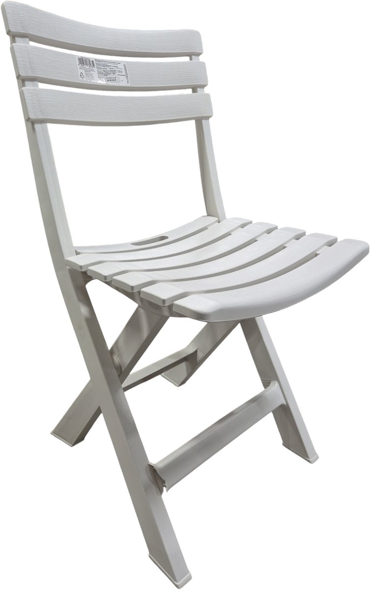 Pro Garden Progarden Klapstoel voor buiten/binnen - ivoor wit - 41 x 78 cm - stevig kunststof - Bijzet stoelen