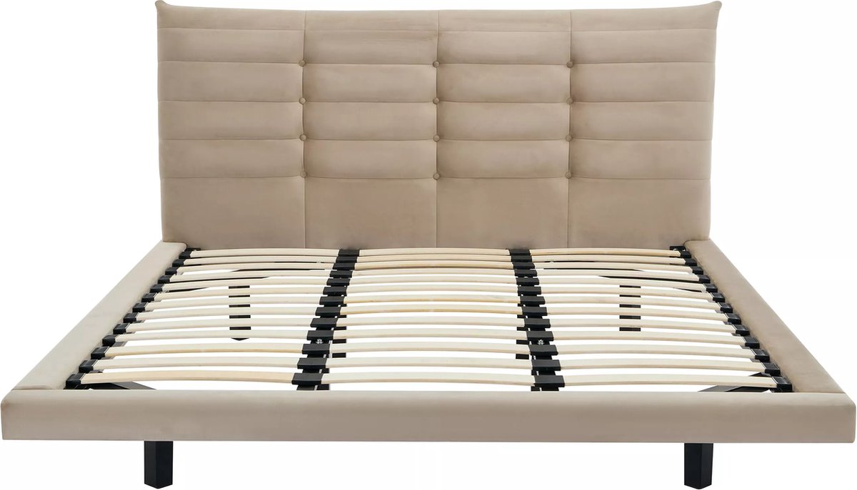 Vente-unique Bedframe stof beige 140 x 190 cm