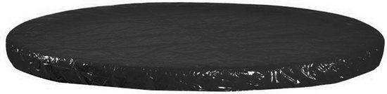 Zwarte ronde trampolinehoes van PVC, met textuur.