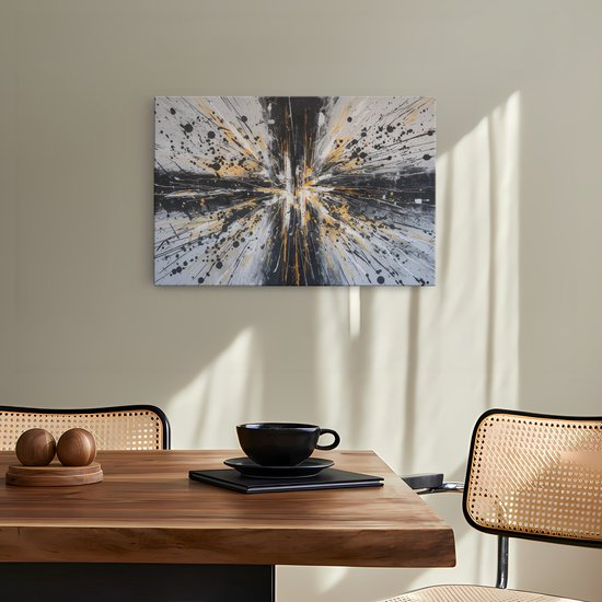 Saammp Canvas Schilderij - explosie - Abstract - 45x30 - Foto op canvas - Wanddecoratie - Muurdecoratie Woonkamer - Slaapkamer decoratie - Canvas Print