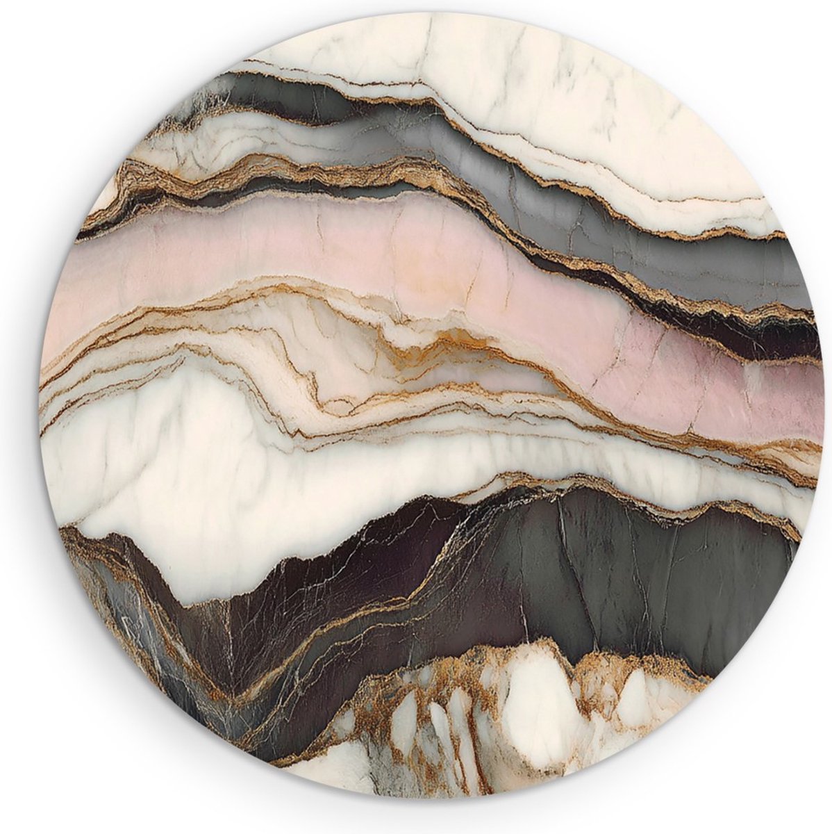 Saammp Muurcirkel Hout - Pastel - Kunst - Abstracte Wanddecoratie Cirkel- Ø 40 - Wandcirkel - Wanddecoratie Cirkel - Muurdecoratie Woonkamer - Kantoor Decoratie