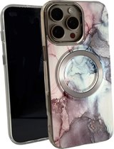 Coque HEM Artistic Silver-Rose pour iPhone 14/15 - Coque compatible Magsafe - Coque arrière antichoc