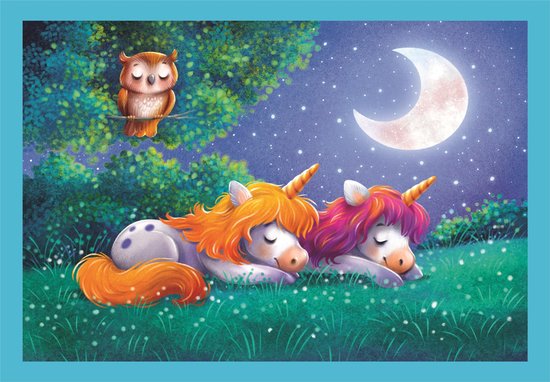 Clementoni - Kinderpuzzel 4 in 1 - Een Dag met Eenhoorns - 12, 16, 20 ...