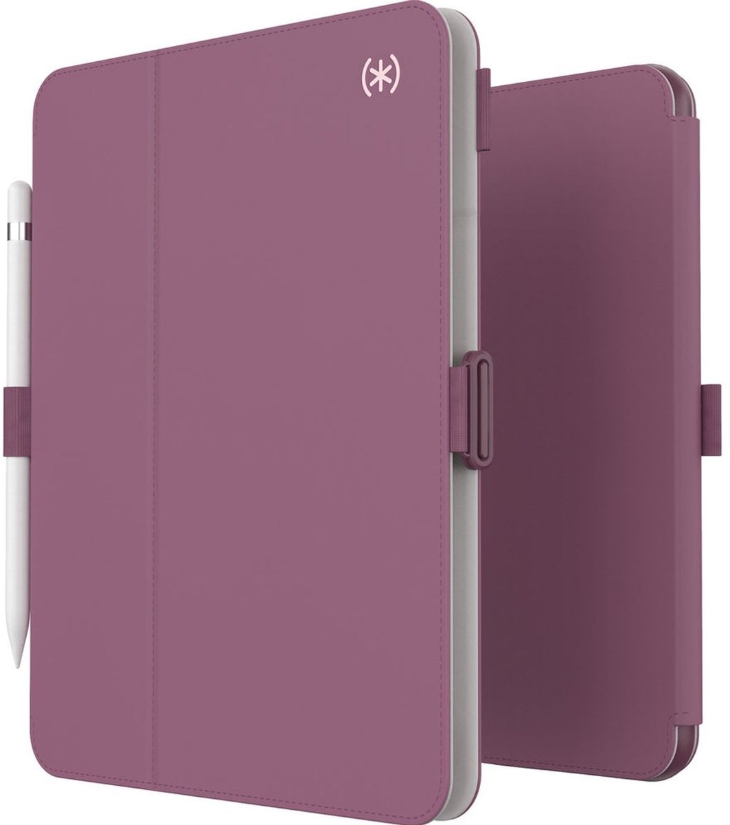 Speck Tablethoes geschikt voor Apple iPad 11 (2025) Hoes | Speck Balance Folio Bookcase + Stylus Houder - Plumberry | Paars