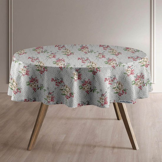 Nappe ronde Vintage à imprimé floral Ø138 cm - Lavable - Plastique