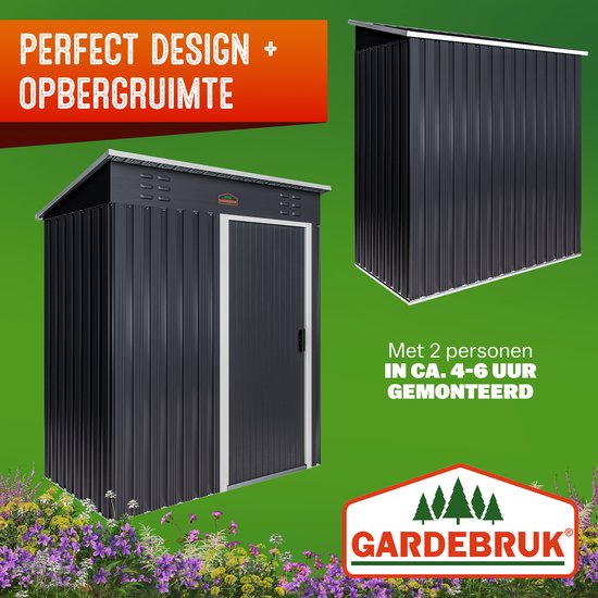 Abri de jardin acier zingué 164x84x182cm porte coulissante cabane outils cadenas