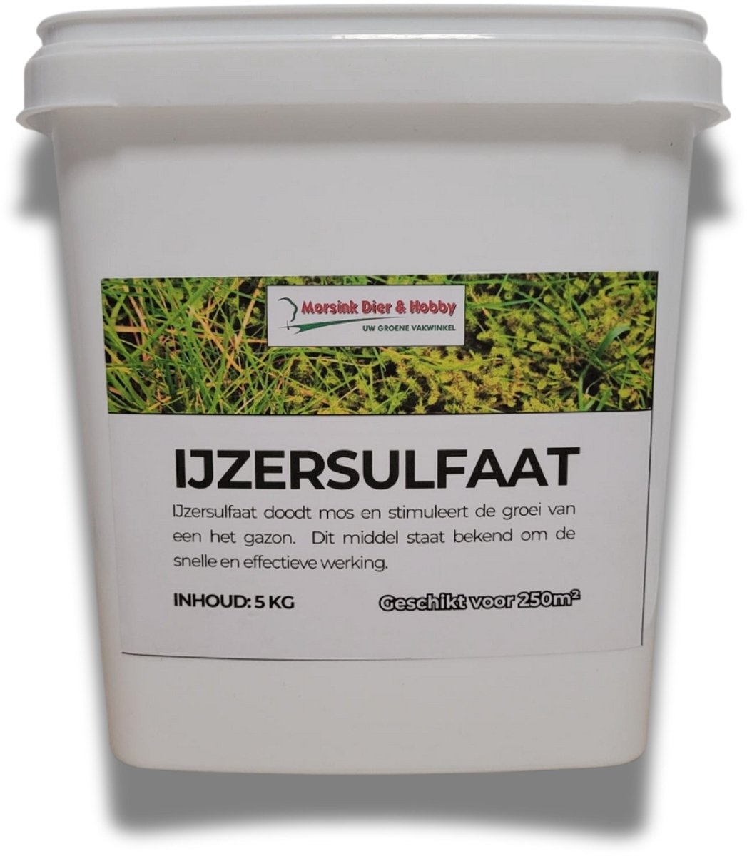 IJzersulfaat – IJzersulfaat Voor Gazon – Anti Mos Gazon – Mos Verwijderaar – Mos Bestrijding Gazon – Gazon Mest – 5 KG – 250m2