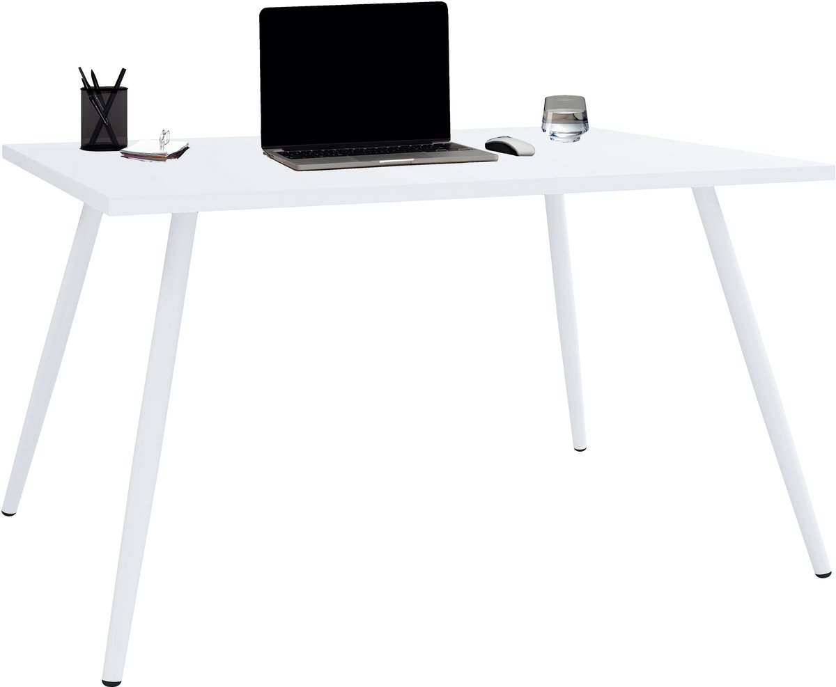 VCM Schreibtisch Computertisch Bürotisch Skandanivischer Retro Look Salia 138x80 cm