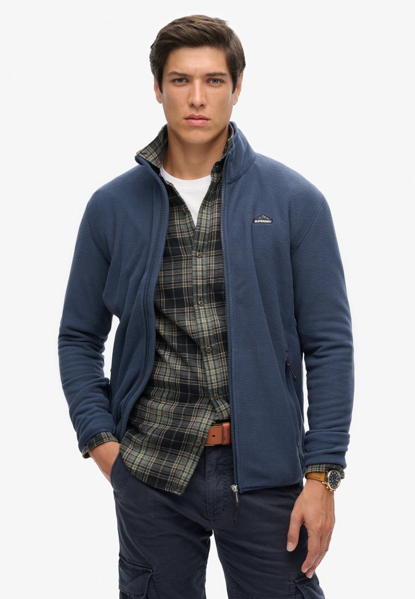 Superdry Vest Polar Fleece Full Zip M2014195a Lauren Mannen Blauw