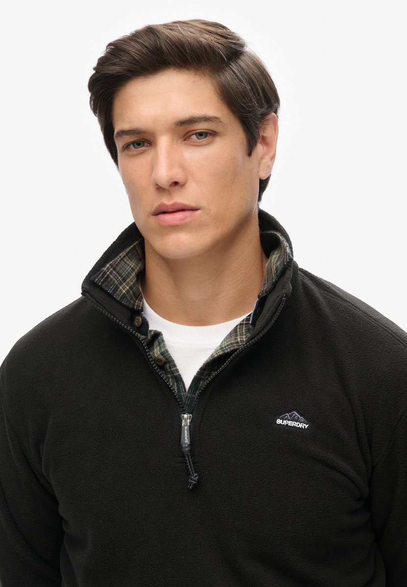 Superdry M2014194a Fleece Jas L Man Zwart