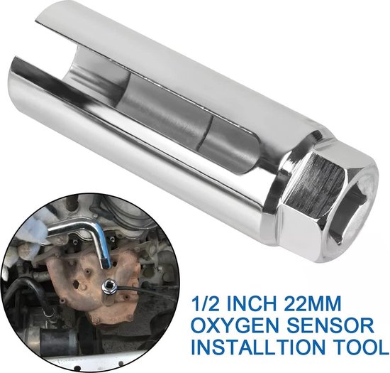 JNNJ Autozuurstofsensorbus, universele auto O2-zuurstofsensor afstand sokkel drive tool, bus voor zuurstofsensor, motorfiets auto demontagegereedschap (zwart
