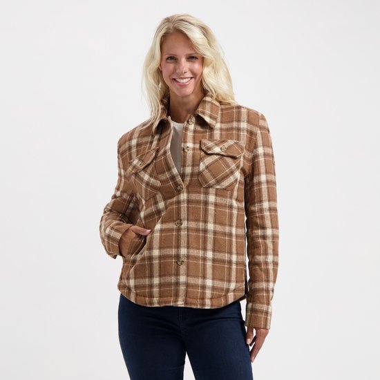 MGO Jessy - Gilet d'extérieur rembourré pour femme - Avec poche intérieure - Marron