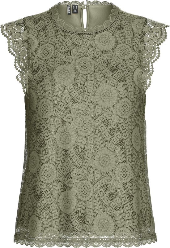 Pieces Top Pcolline Sl Lace Top Wvn Noos 17120454 Mermaid Dames Maat - M