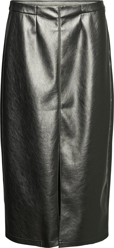 Vero Moda Vmcamilla Jupe Midi Enduit Gunmetal ARGENT M