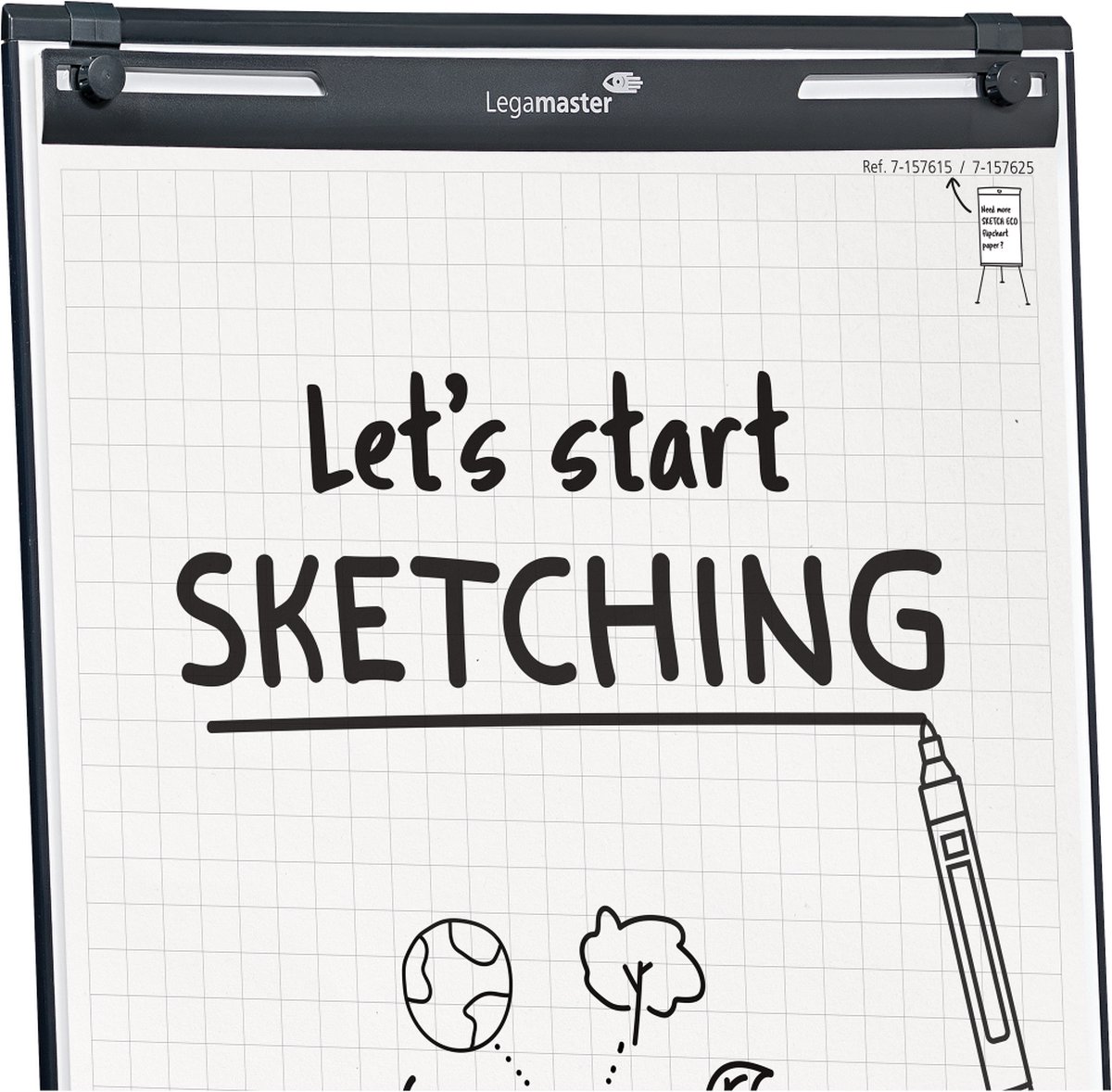 Legamaster SKETCH EASY mobiele flipover ronde voet thumbnail 5
