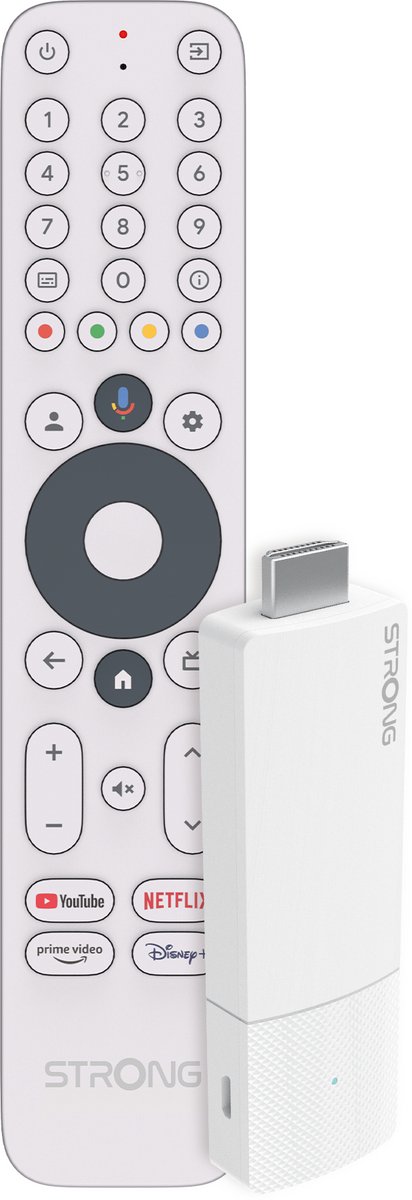 STRONG - Streaming Box Android TV 4K UHD - LEAP-AIR - Google TV HDMI Stick - Chromecast ingebouwd - Google stemassistent compatibel - Dolby Atmos - eenvoudig te installeren - stickformaat