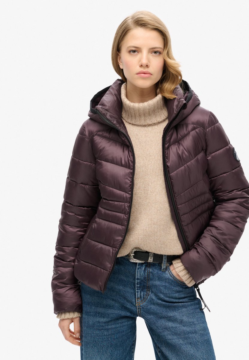 Superdry Fuji Quilt Padded Winterjas Dames 3XL Paars