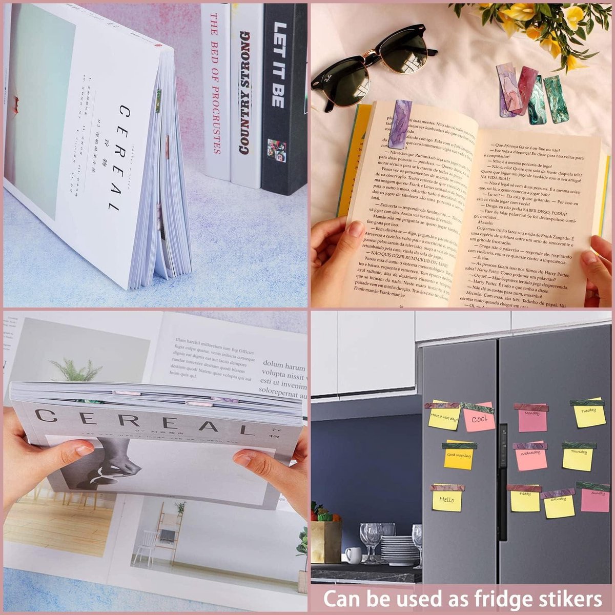 Boekenlegger / bladwijzer magnetisch vioolsleutel kleur (4 stuks) - Boekenleggers - Muziek Cadeau Shop