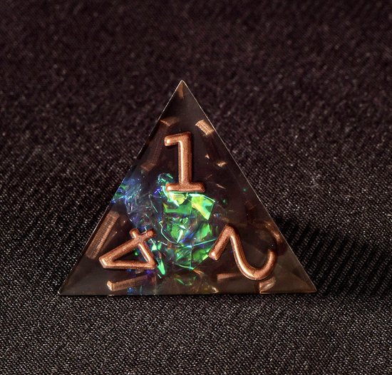 Ensemble de dés Joya Kids® Dungeons and Dragons | Set de Dés DnD Polydice | Ensemble de dés D&D | Ensemble de 7 pièces en résine | Coffre de rangement de Luxe inclus | Sombre avec des effets verts et bleus