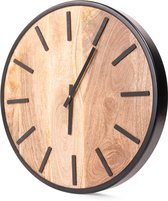Moderne Ronde Wandklok Kleurrijke Houten Planken Stille