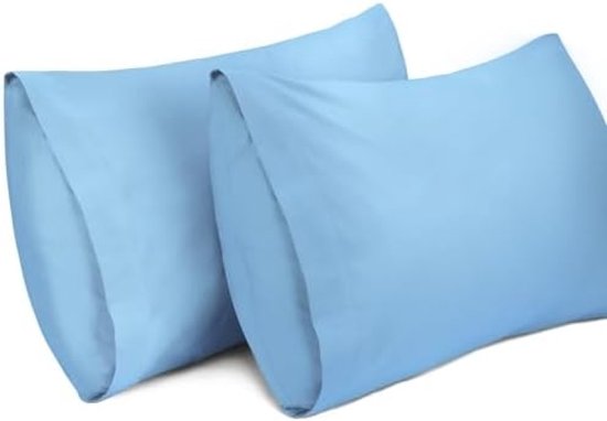 Foto: Selbro 2 pack kussenslopen 100 katoen ademende kussensloop 50 x 75 cm hemelsblauw