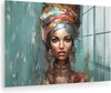 Femme - Peinture bleue