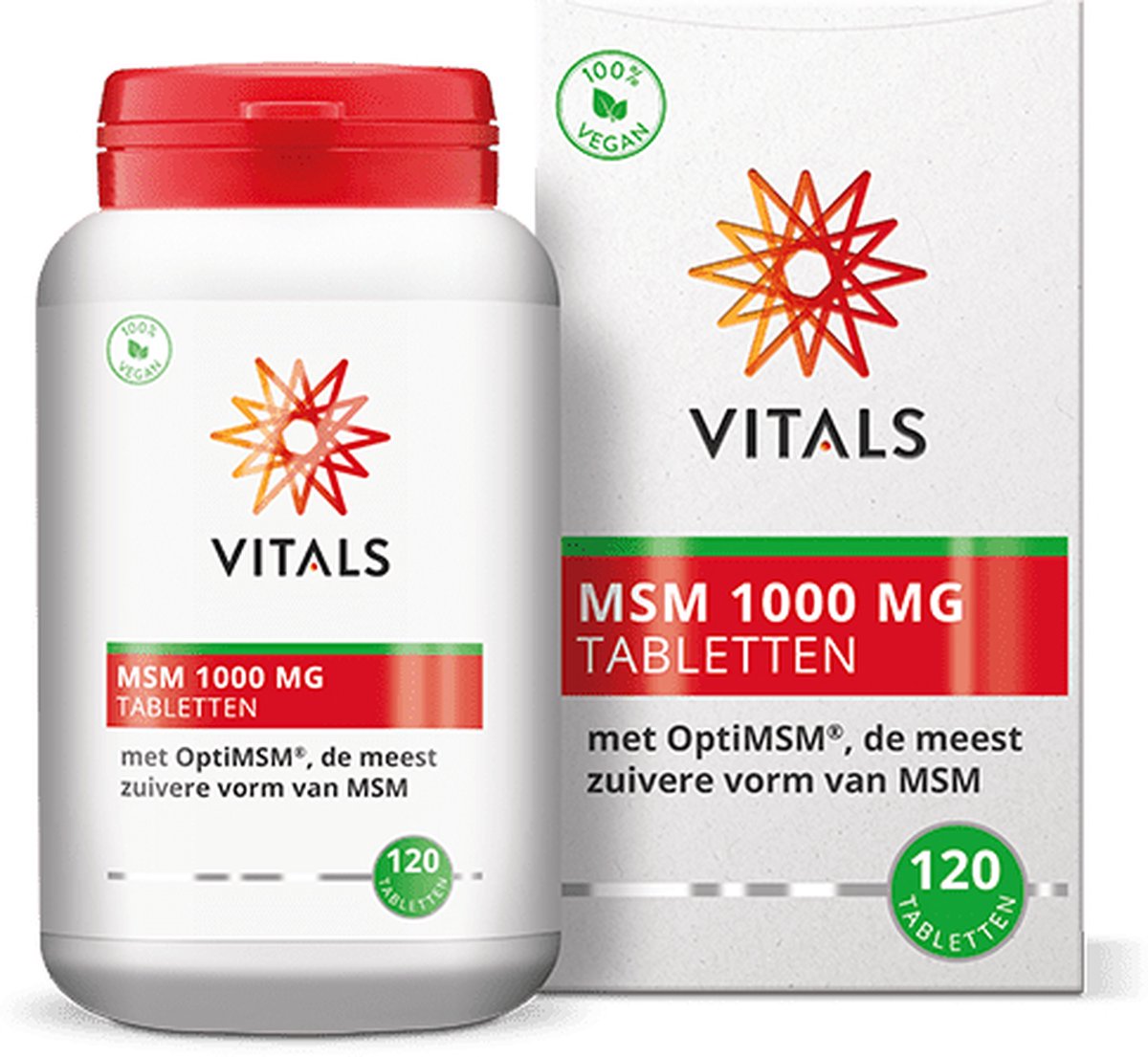 Goedkoopste Vitals MSM 1000 mg - 120 tabletten - MSM preparaten. Met OptiMSM®, de meest zuivere vorm van MSM.