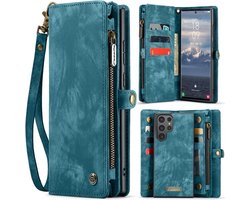 CaseMe Hoesje - Geschikt voor Samsung Galaxy S25 Ultra Hoesje - CaseMe 008 2-in-1 Book Case & Back Cover met Portemonnee - Blauw