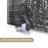 MuchoWow® Tableau sur verre 50x50 cm - Tableau sur verre acrylique - Feuilles de palmier - Nature - Vintage - Palmier - Photo sur verre - Décoration murale salon - Décoration murale chambre - Peintures