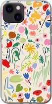 Telefoonhoesje Geschikt voor iPhone 13 hoesje - Bloem - Patronen - Planten - Siliconen Telefoonhoesje Telefoonhoesje