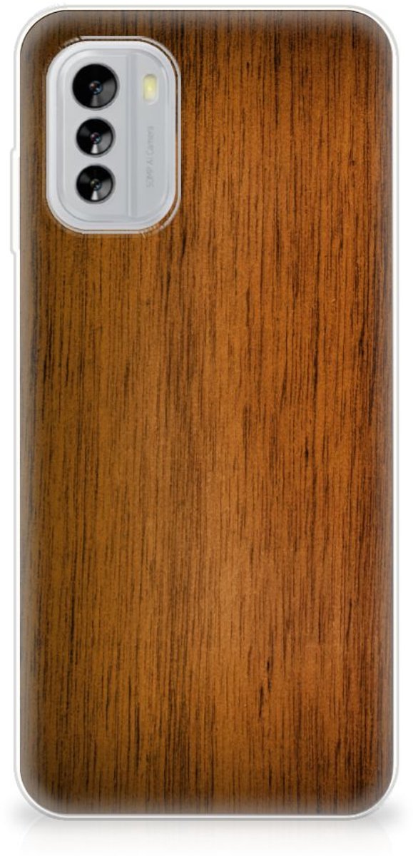 Nokia G60 Bumper Hoesje Donker Hout
