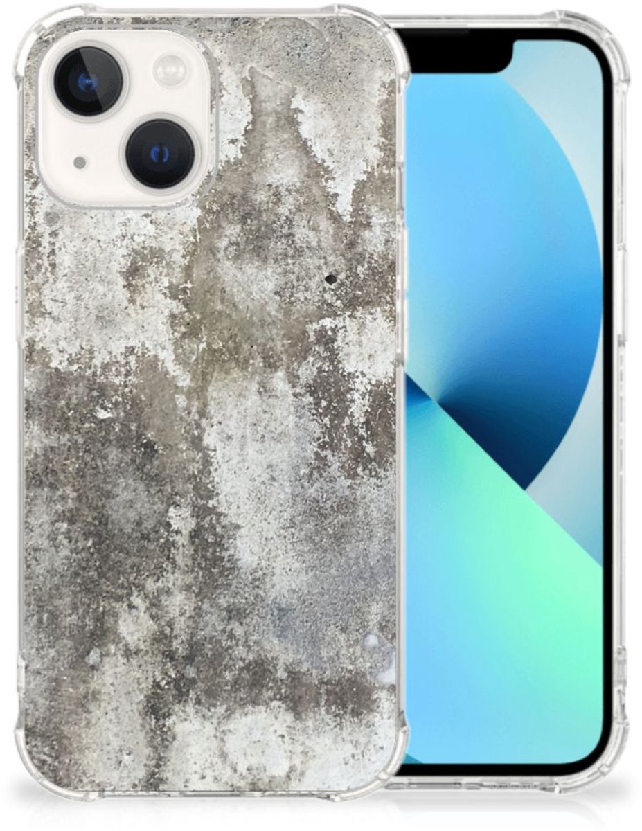 iPhone 13 Anti-Shock Hoesje Beton Print