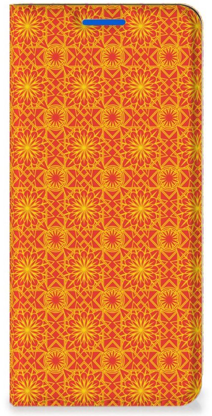 Coque Téléphone OPPO Reno6 5G Etui Portefeuille Batik Orange