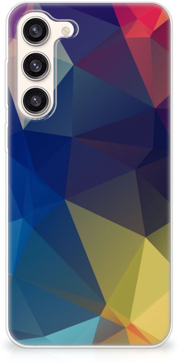 Samsung Galaxy S23 Plus TPU Hoesje Polygon Dark