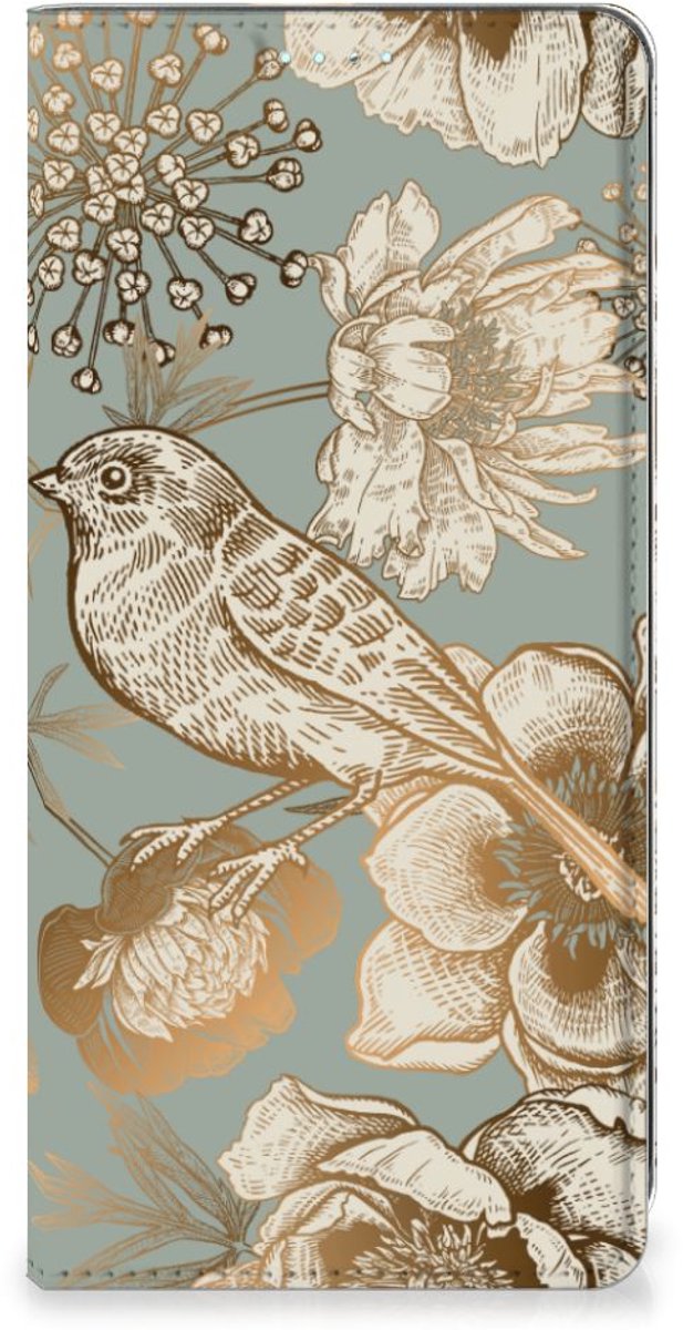 Smart Cover voor Samsung Galaxy A71 Vintage Bird Flowers
