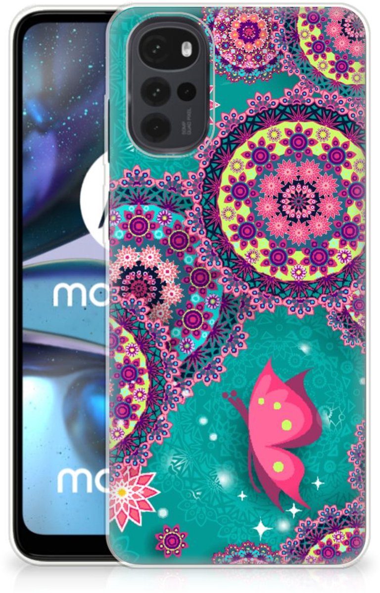 Motorola Moto G22 Hoesje maken Cirkels en Vlinders