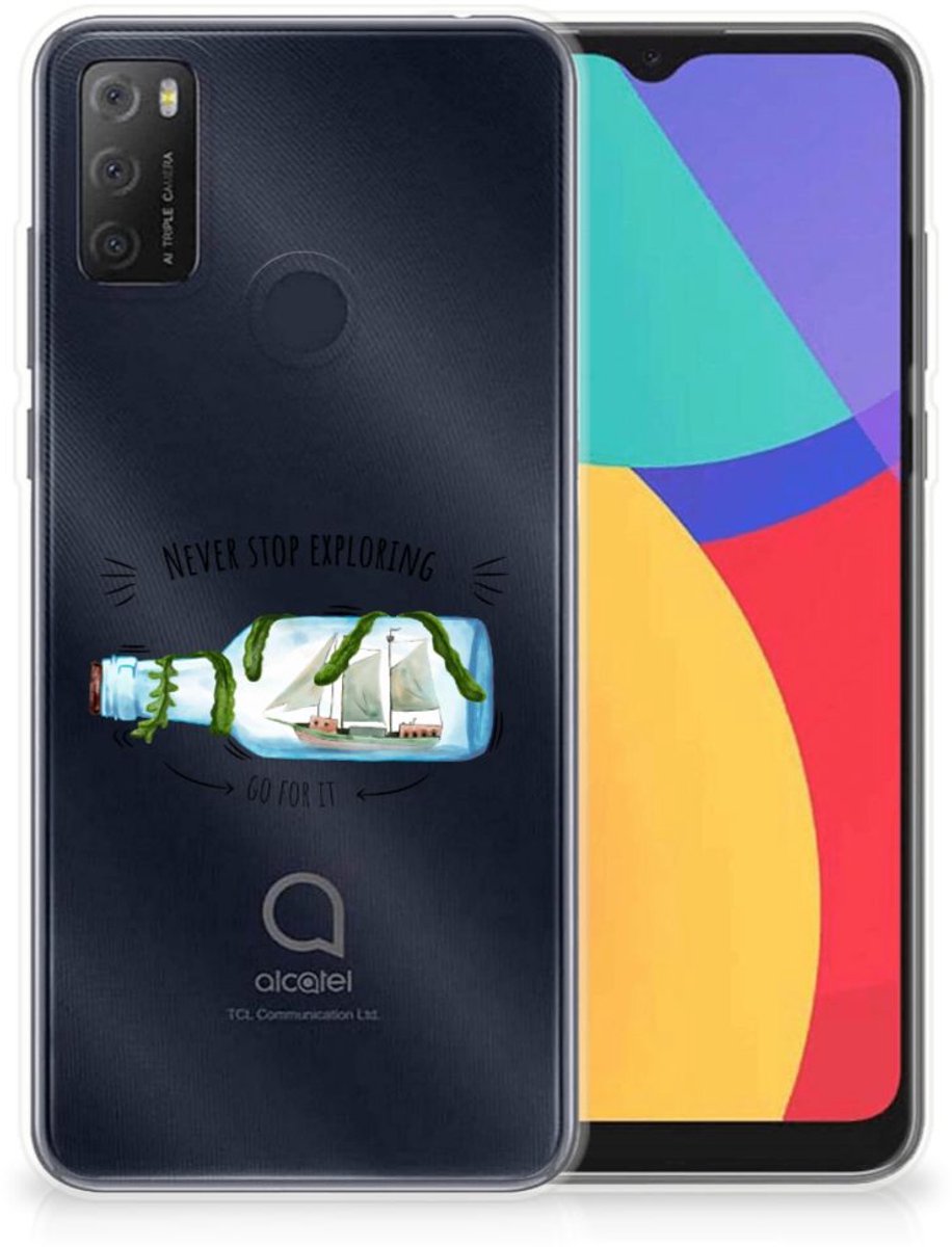 Alcatel 1S (2021) Telefoonhoesje met Naam Boho Bottle