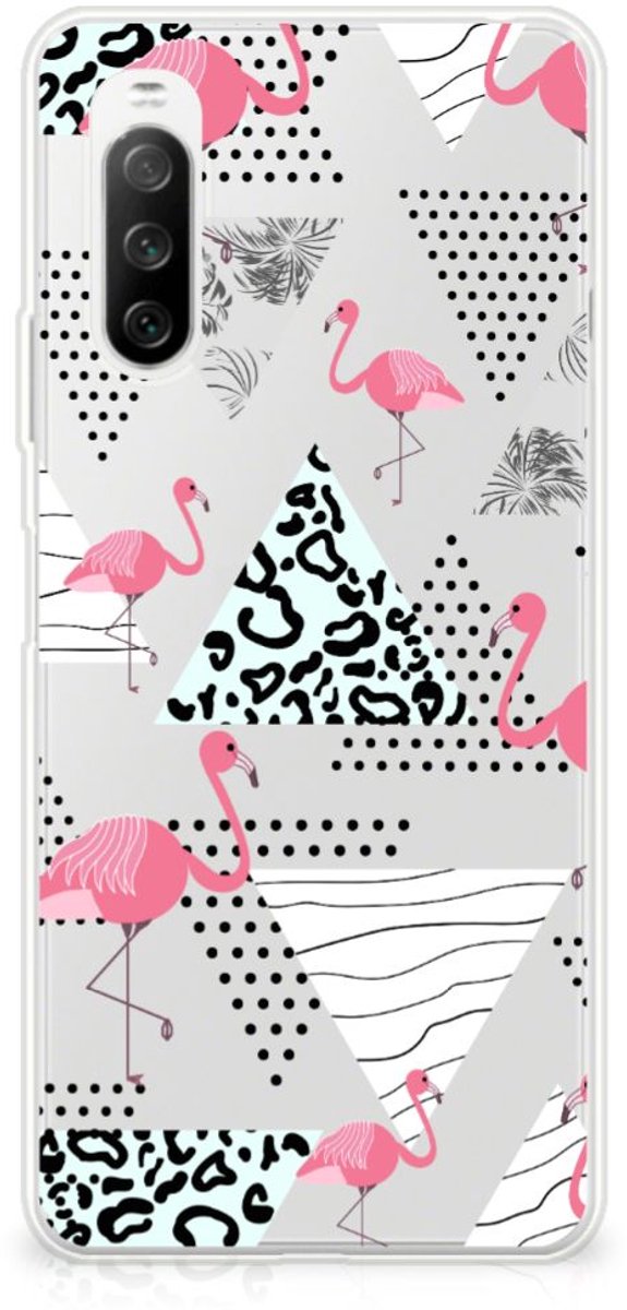 Sony Xperia 10 III TPU Hoesje Flamingo Triangle